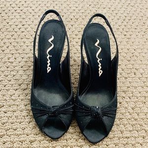 Nina Carrie Formal Peep Toe Heels Size 7